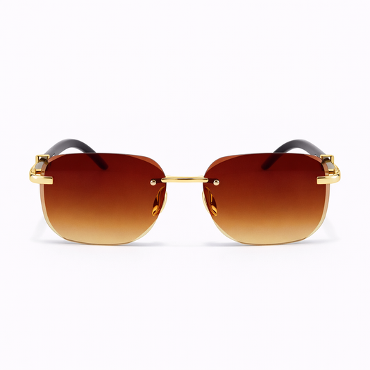 Quadrado Parafusado Lumi Preto e Dourado