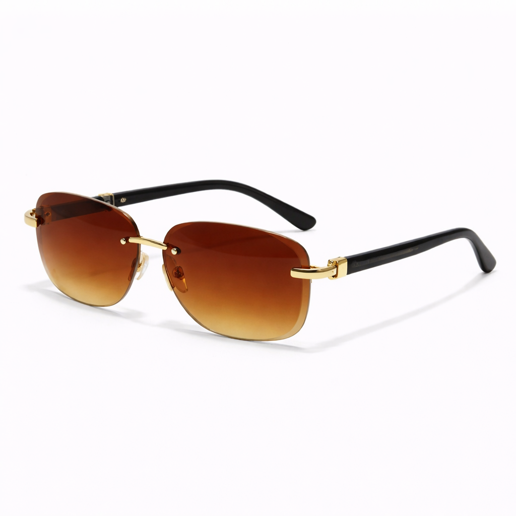 Quadrado Parafusado Lumi Preto e Dourado