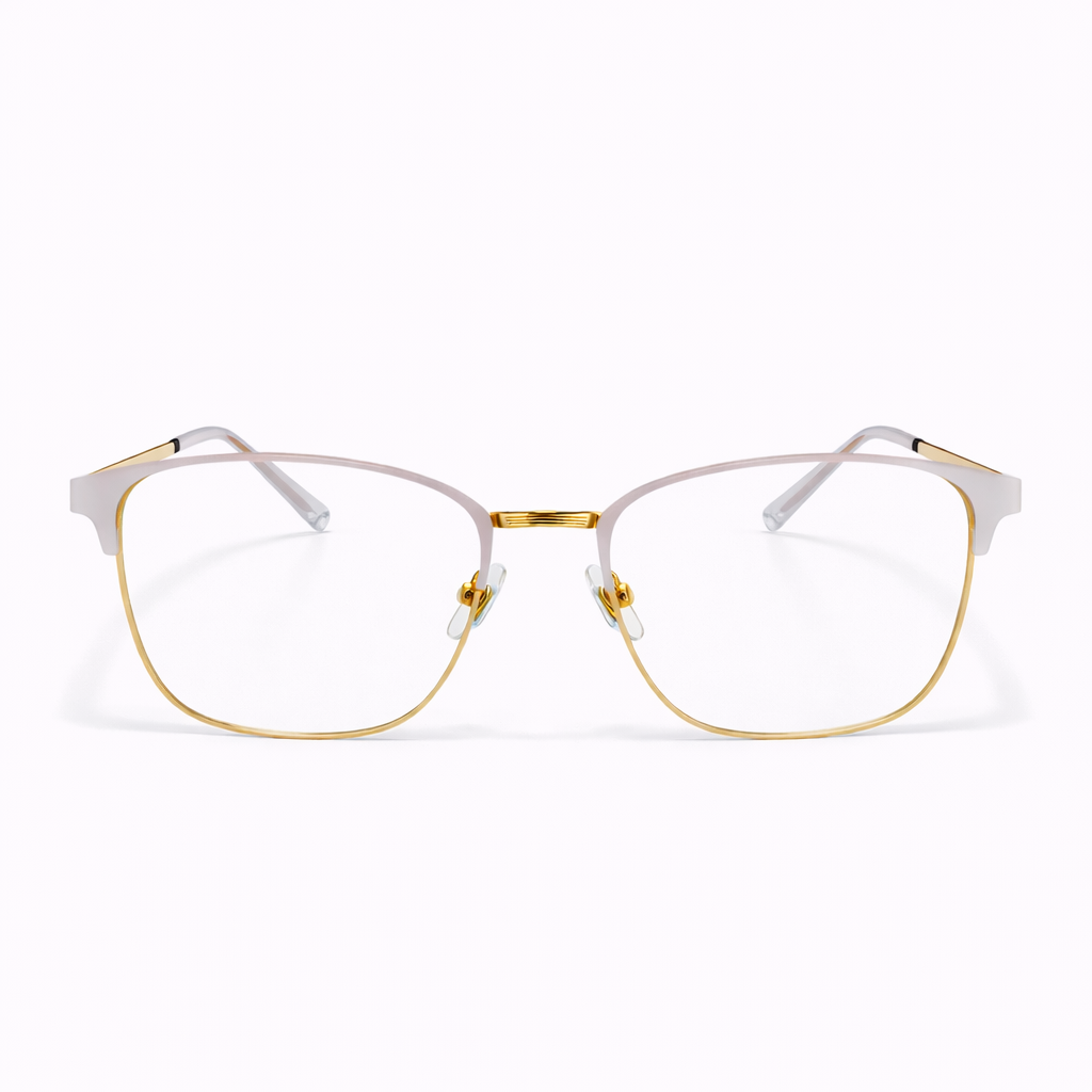 Quadrado Clip-On Lumi Branco e Dourado