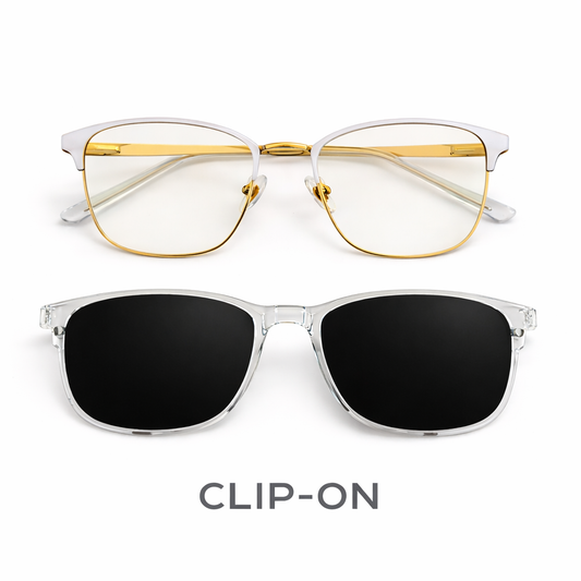Quadrado Clip-On Lumi Branco e Dourado