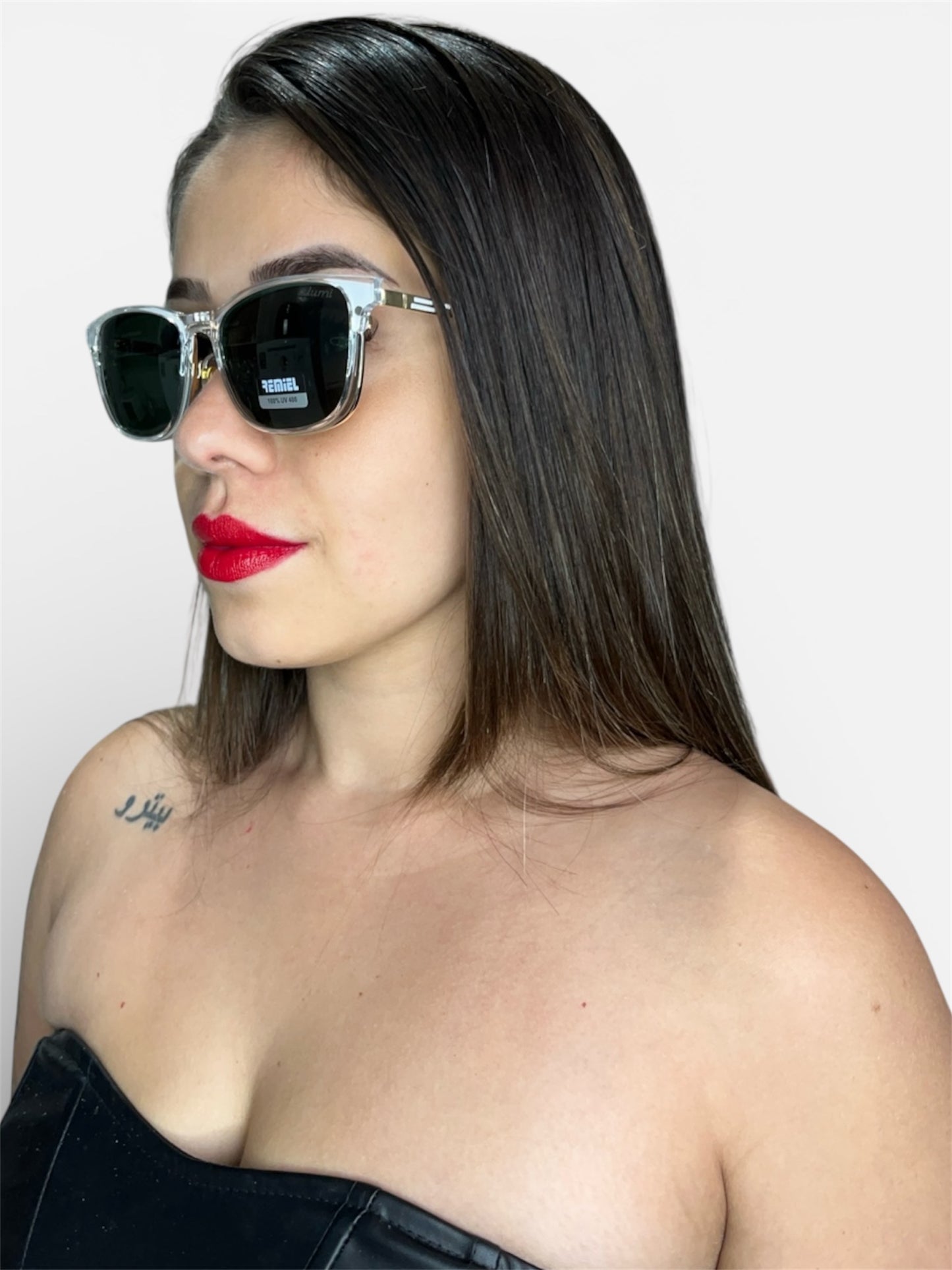 Quadrado Clip-On Lumi Branco e Dourado